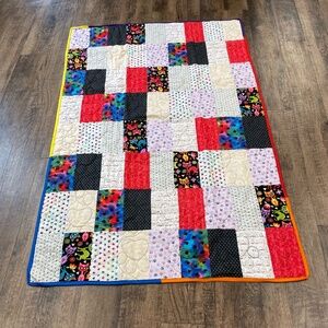 Handmade Cat Lovers Lap Quilt in multicolors